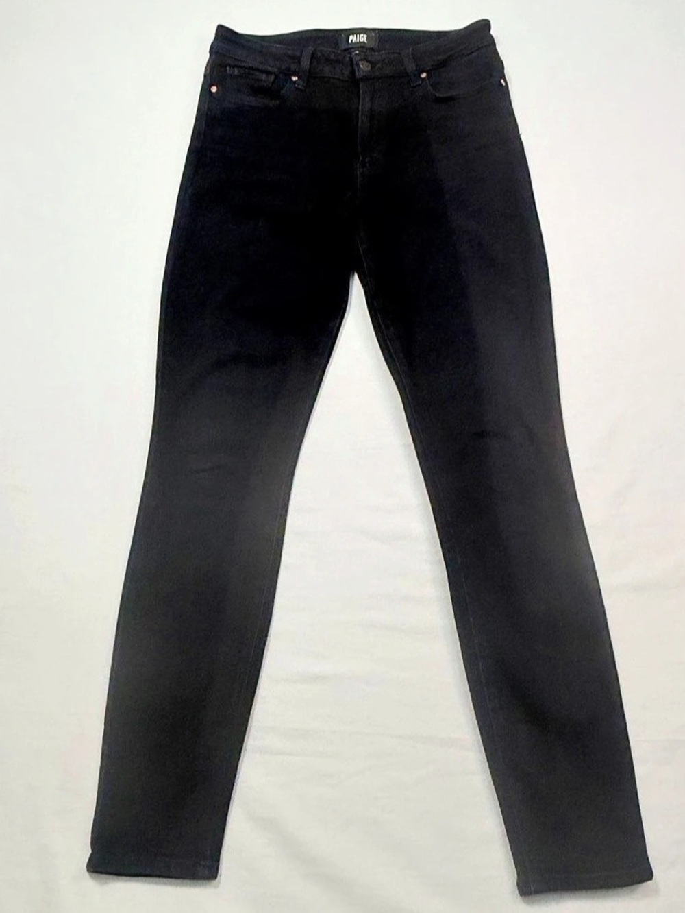 PAIGE Hoxton Ultra Skinny Jeans Womens Black High Rise Stretch Denim Pants 28